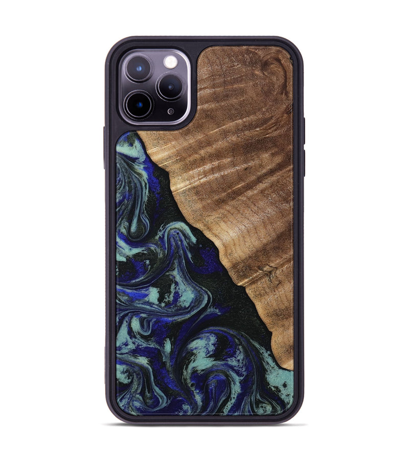iPhone 11 Pro Max Wood Phone Case - Kayley (Blue, 813773)