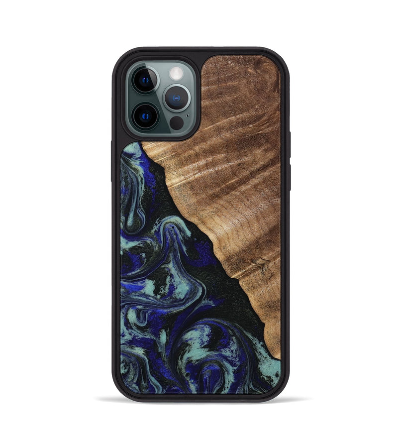 iPhone 12 Pro Wood Phone Case - Kayley (Blue, 813773)