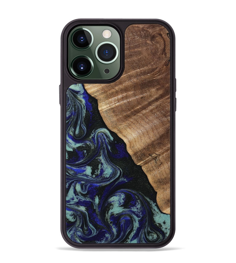 iPhone 13 Pro Max Wood Phone Case - Kayley (Blue, 813773)