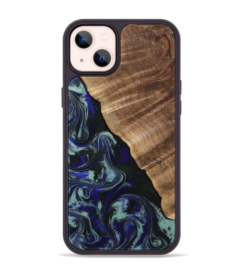 iPhone 14 Plus Wood Phone Case - Kayley (Blue, 813773)