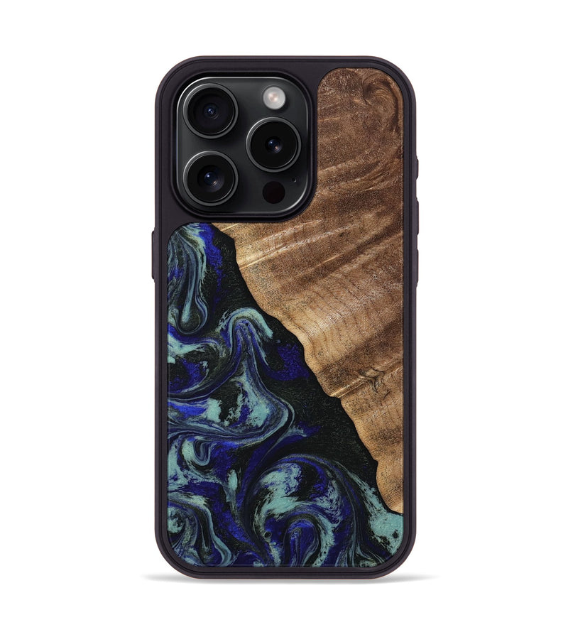 iPhone 15 Pro Wood Phone Case - Kayley (Blue, 813773)