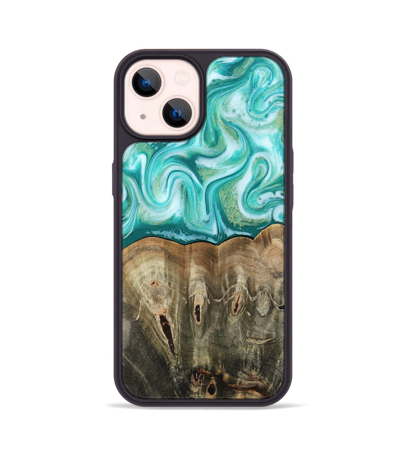 iPhone 14 Wood Phone Case - Gigi (Green, 813776)