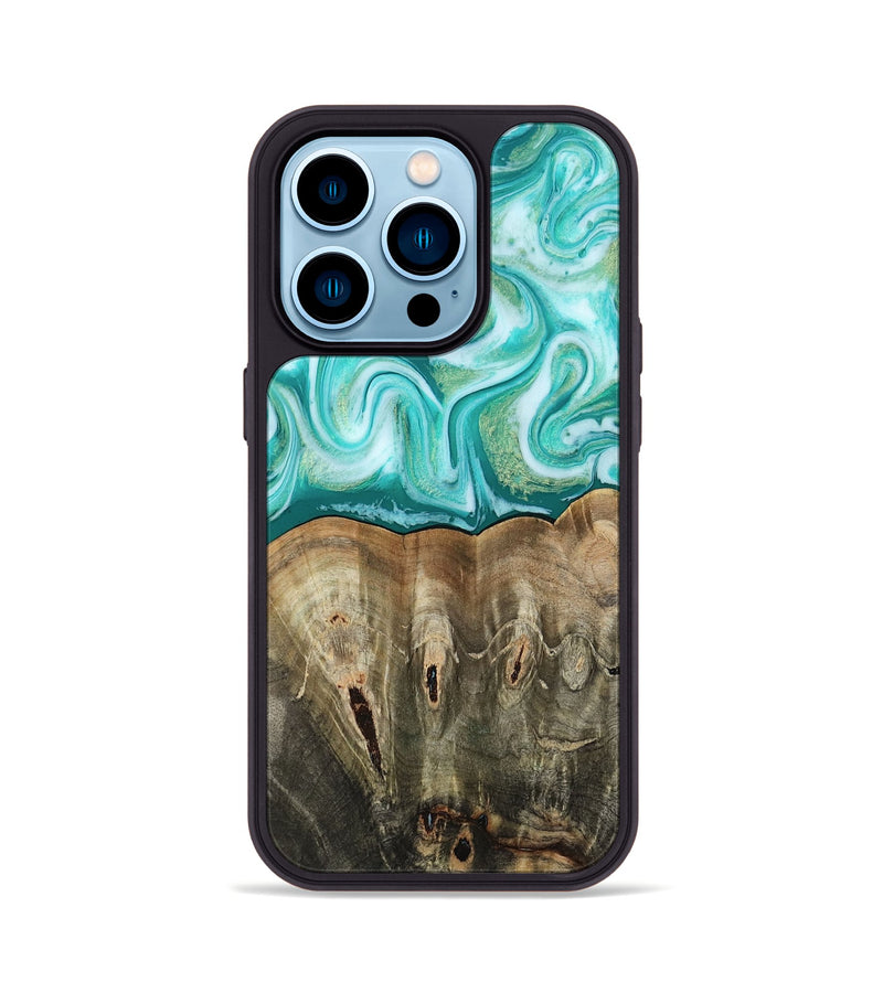 iPhone 14 Pro Wood Phone Case - Gigi (Green, 813776)