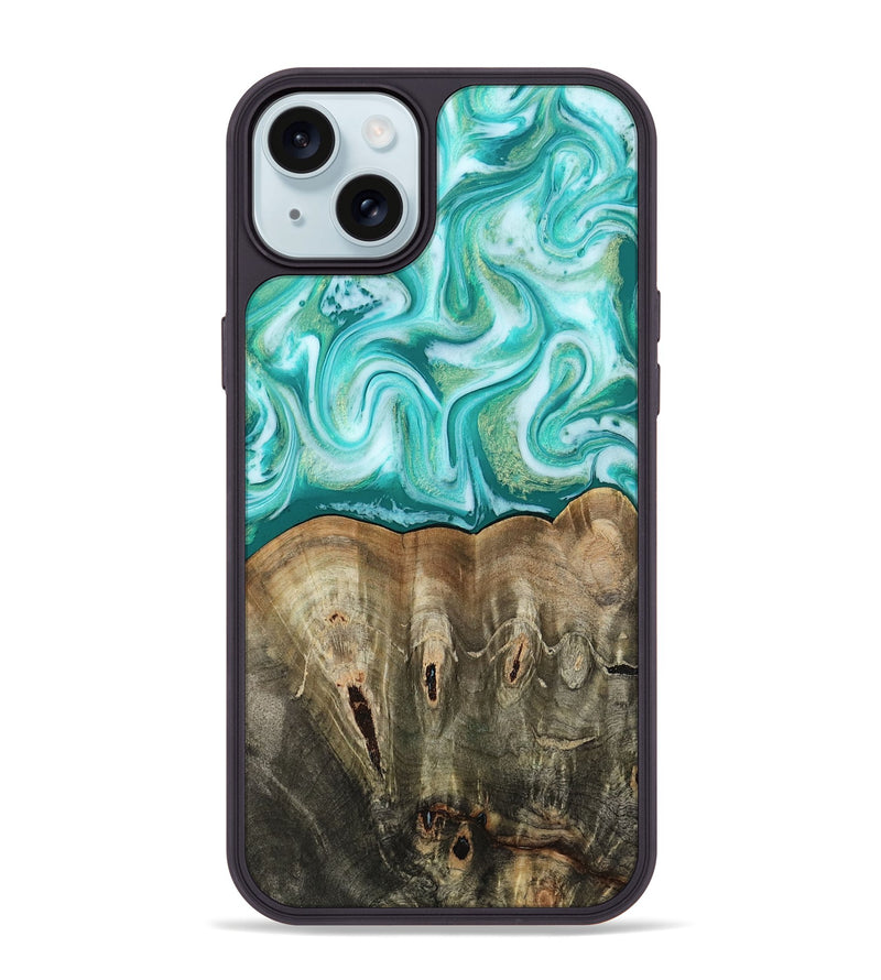 iPhone 15 Plus Wood Phone Case - Gigi (Green, 813776)