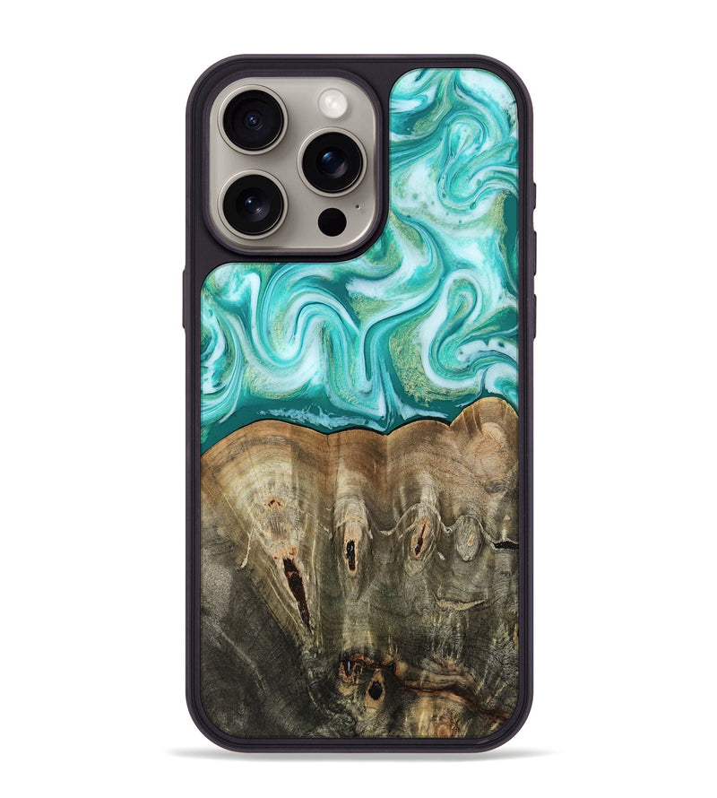 iPhone 15 Pro Max Wood Phone Case - Gigi (Green, 813776)