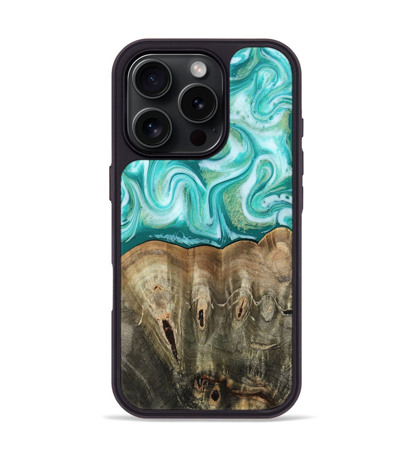 iPhone 16 Pro Wood Phone Case - Gigi (Green, 813776)