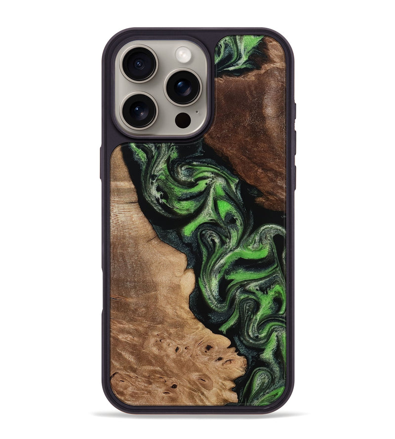 iPhone 16 Pro Max Wood Phone Case - Trevin (Green, 813780)