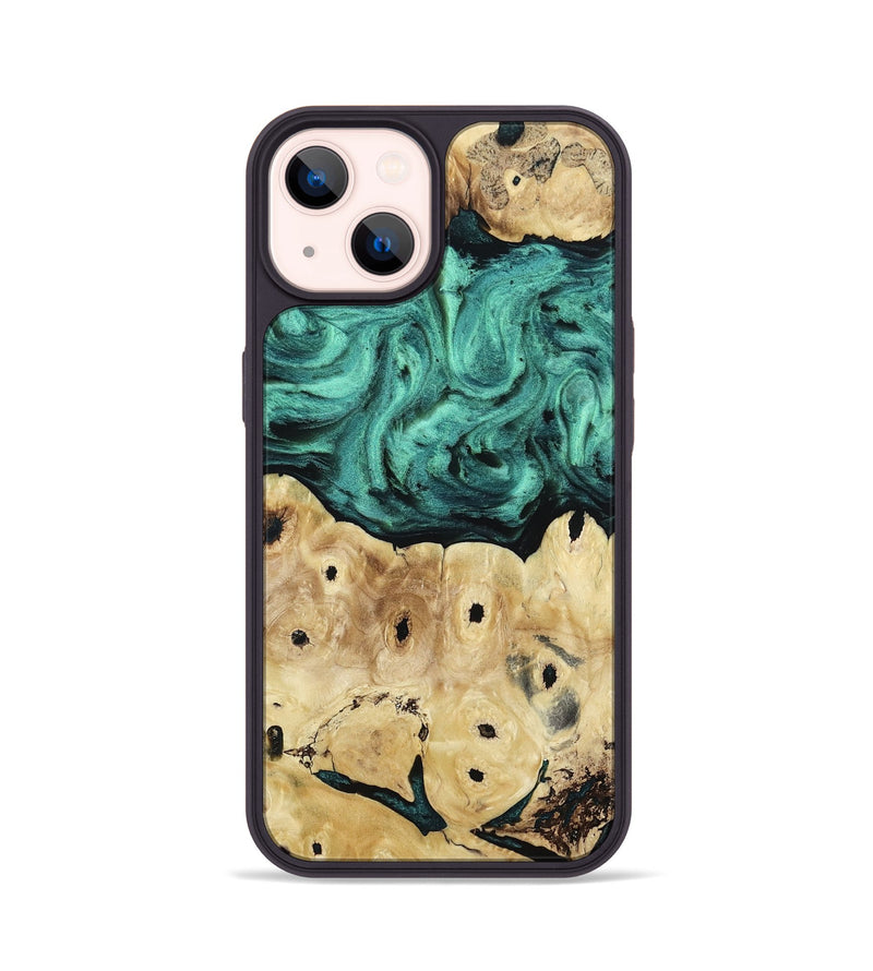 iPhone 14 Wood Phone Case - Brendon (Green, 813781)