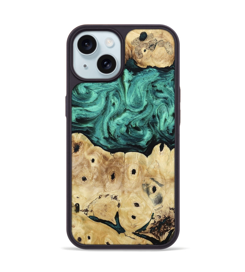 iPhone 15 Wood Phone Case - Brendon (Green, 813781)