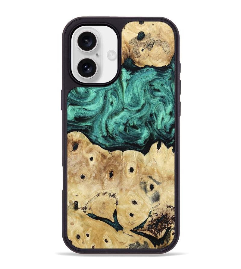 iPhone 16 Plus Wood Phone Case - Brendon (Green, 813781)
