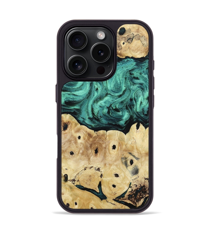 iPhone 16 Pro Wood Phone Case - Brendon (Green, 813781)