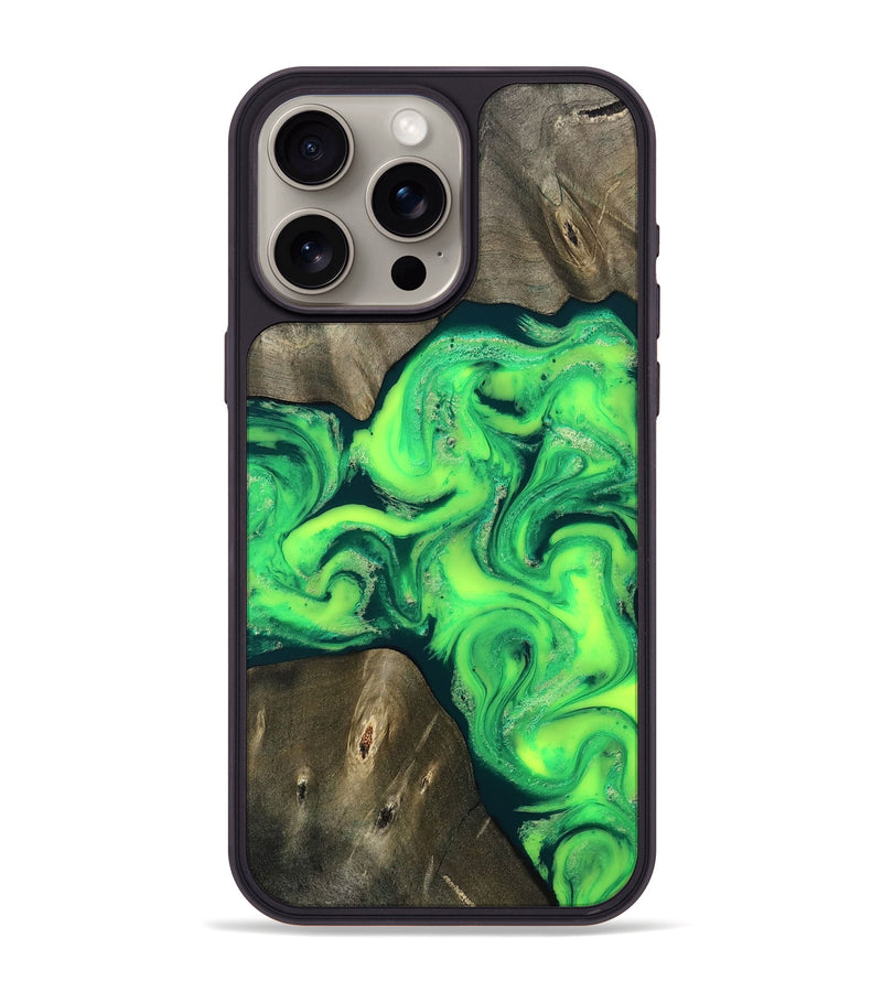iPhone 15 Pro Max Wood Phone Case - Zachary (Green, 813783)