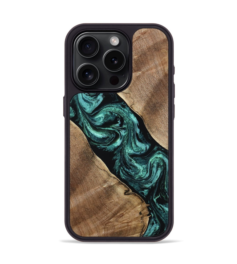 iPhone 15 Pro Wood Phone Case - Lisbeth (Green, 813784)