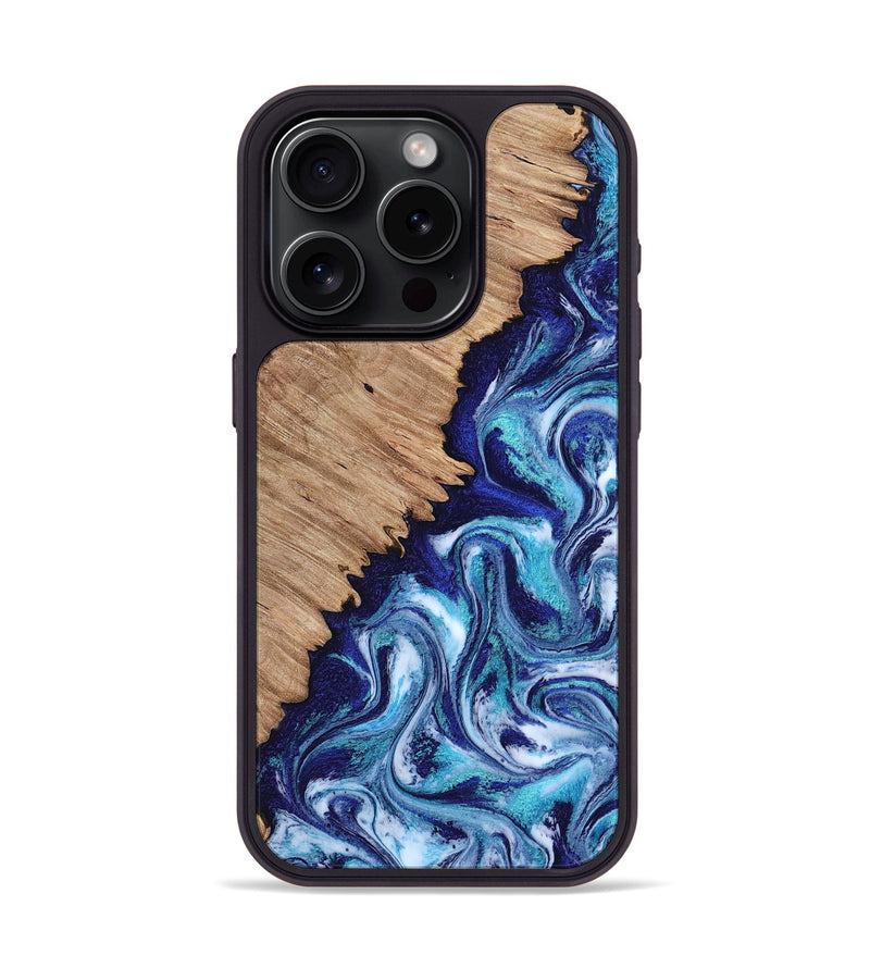 iPhone 15 Pro Wood Phone Case - Paloma (Blue, 813792)