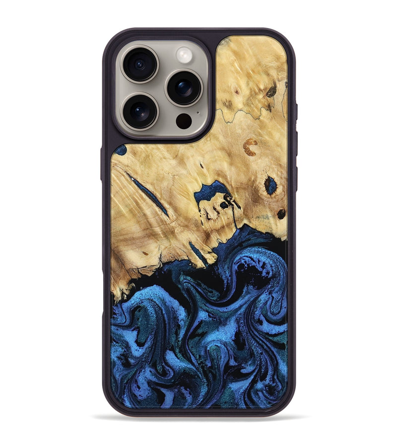 iPhone 16 Pro Max Wood Phone Case - Toccara (Blue, 813793)
