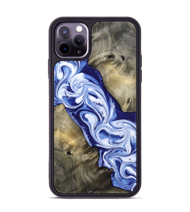 iPhone 11 Pro Max Wood Phone Case - Basil (Blue, 813794)