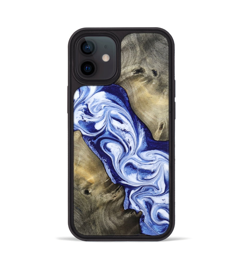 iPhone 12 Wood Phone Case - Basil (Blue, 813794)