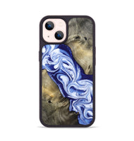 iPhone 14 Wood Phone Case - Basil (Blue, 813794)