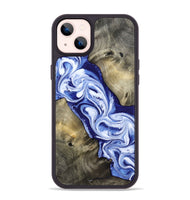 iPhone 14 Plus Wood Phone Case - Basil (Blue, 813794)
