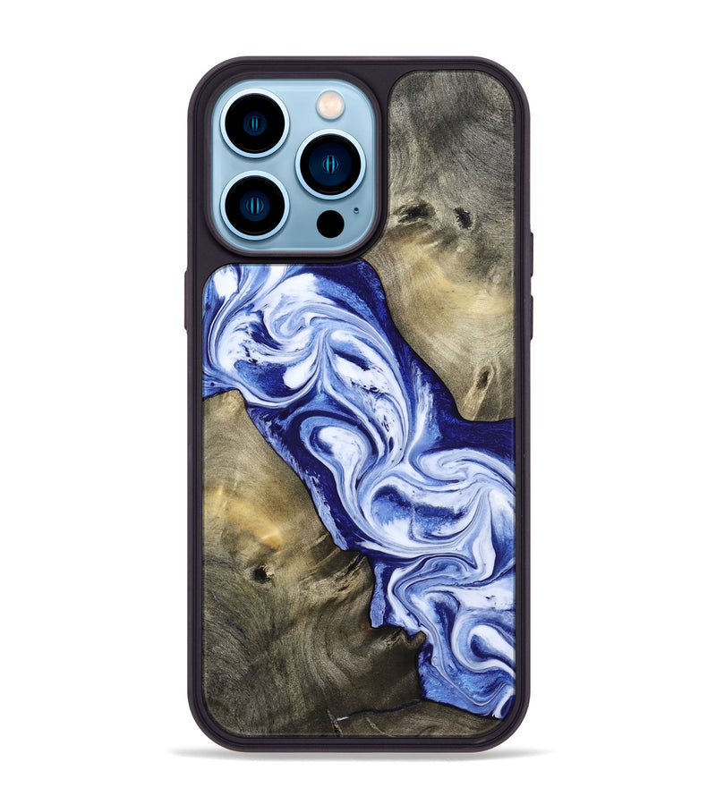 iPhone 14 Pro Max Wood Phone Case - Basil (Blue, 813794)