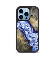 iPhone 14 Pro Wood Phone Case - Basil (Blue, 813794)