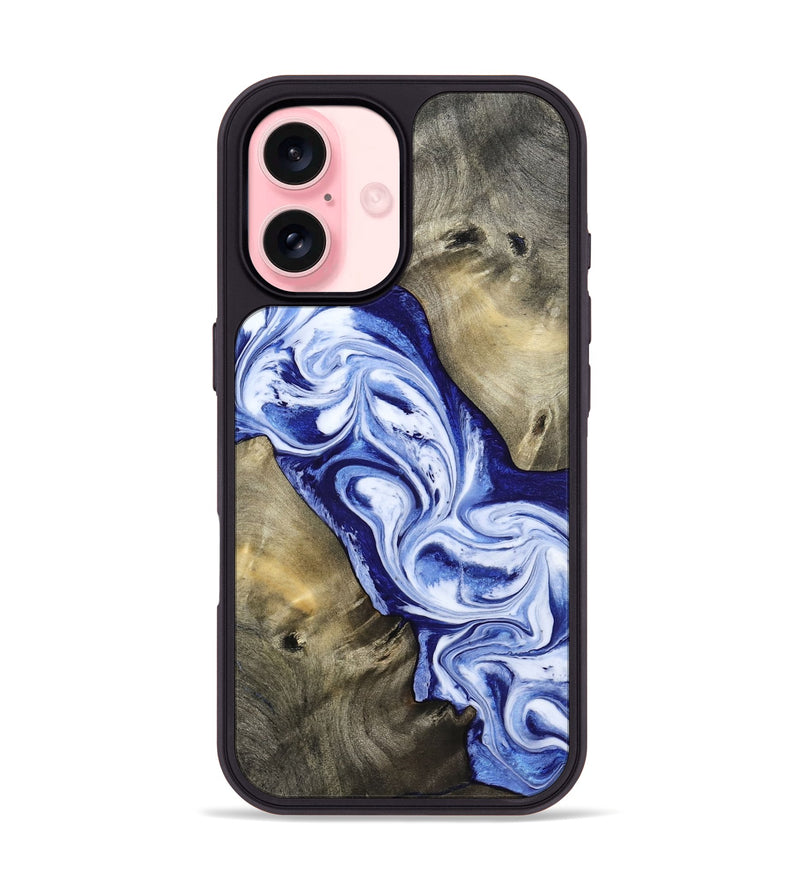 iPhone 16 Wood Phone Case - Basil (Blue, 813794)