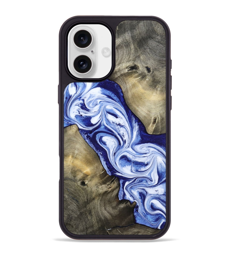 iPhone 16 Plus Wood Phone Case - Basil (Blue, 813794)