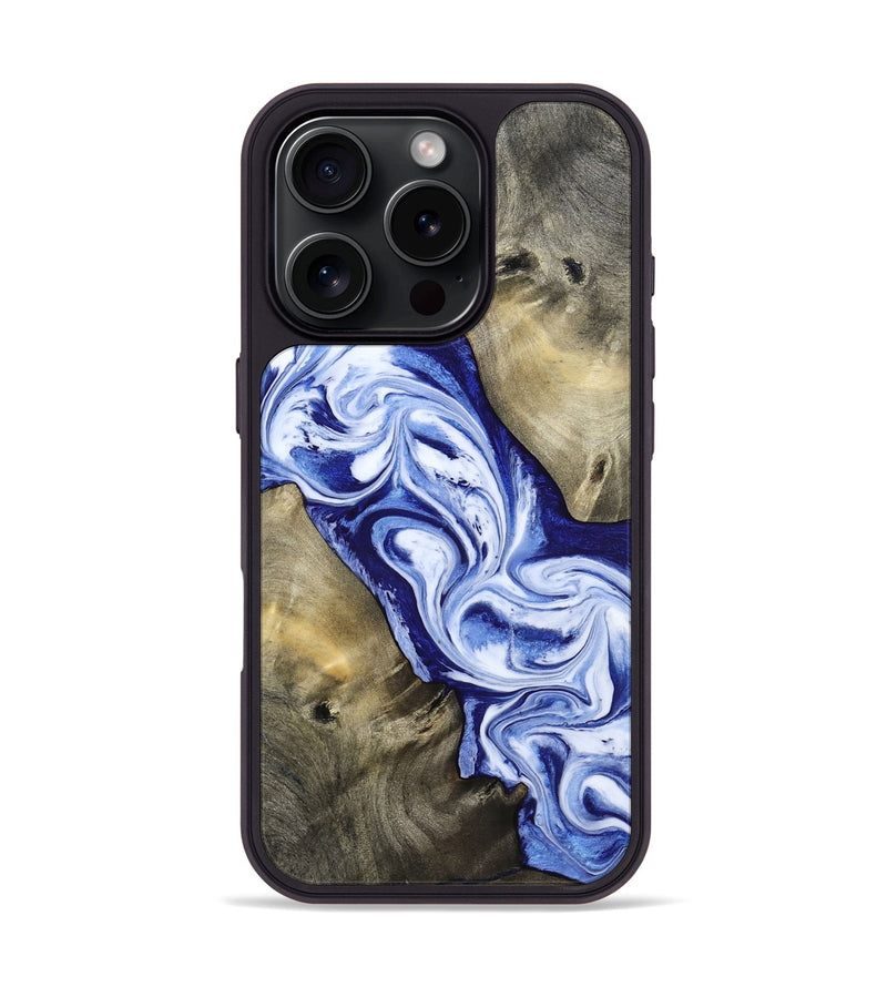 iPhone 16 Pro Wood Phone Case - Basil (Blue, 813794)