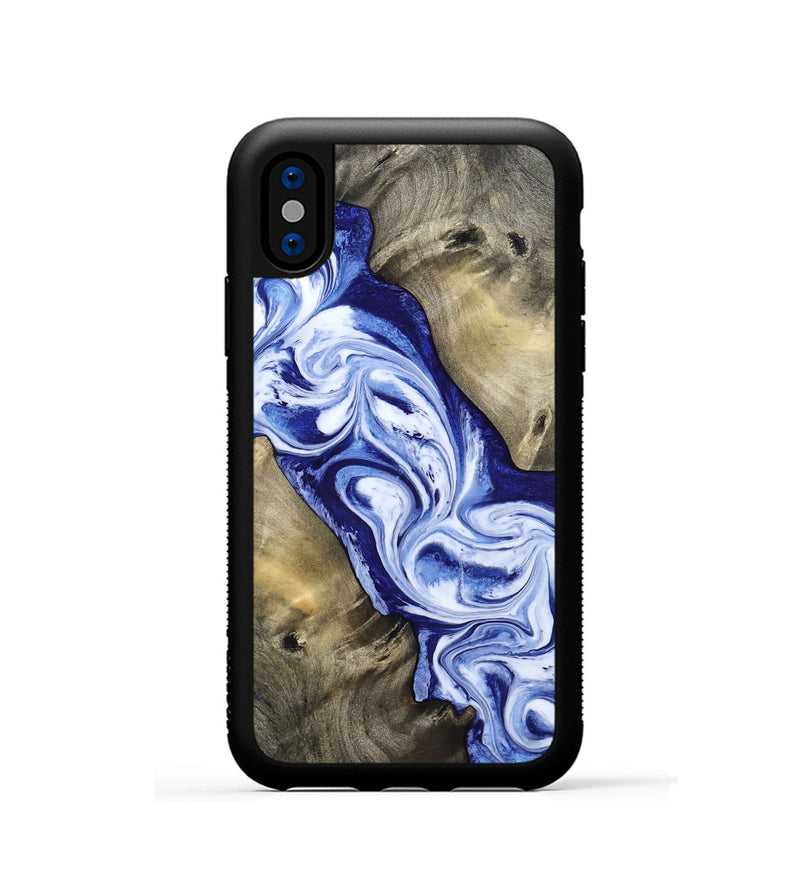 iPhone Xs Wood Phone Case - Basil (Blue, 813794)
