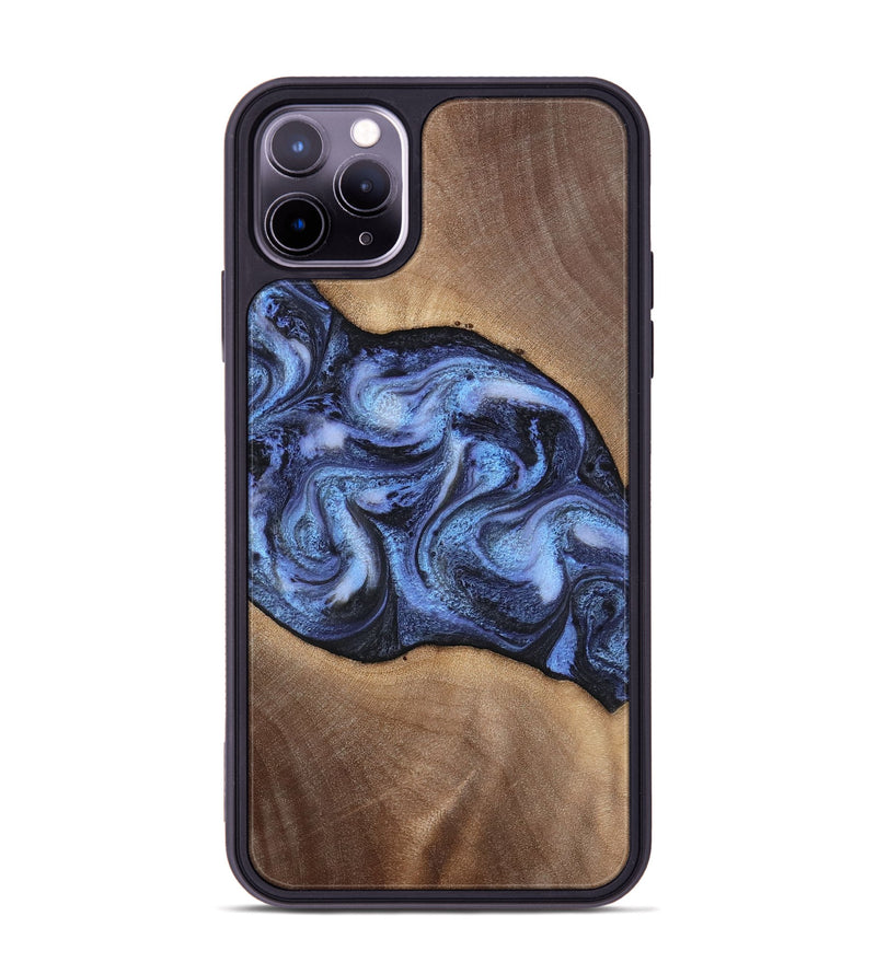 iPhone 11 Pro Max Wood Phone Case - Destini (Blue, 813803)