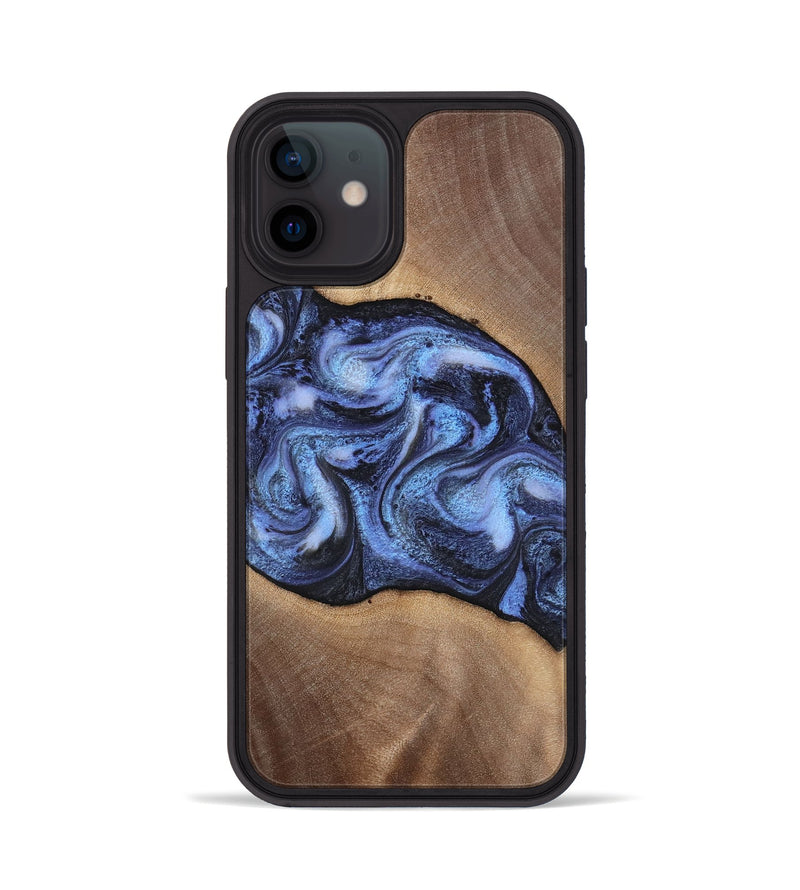 iPhone 12 Wood Phone Case - Destini (Blue, 813803)