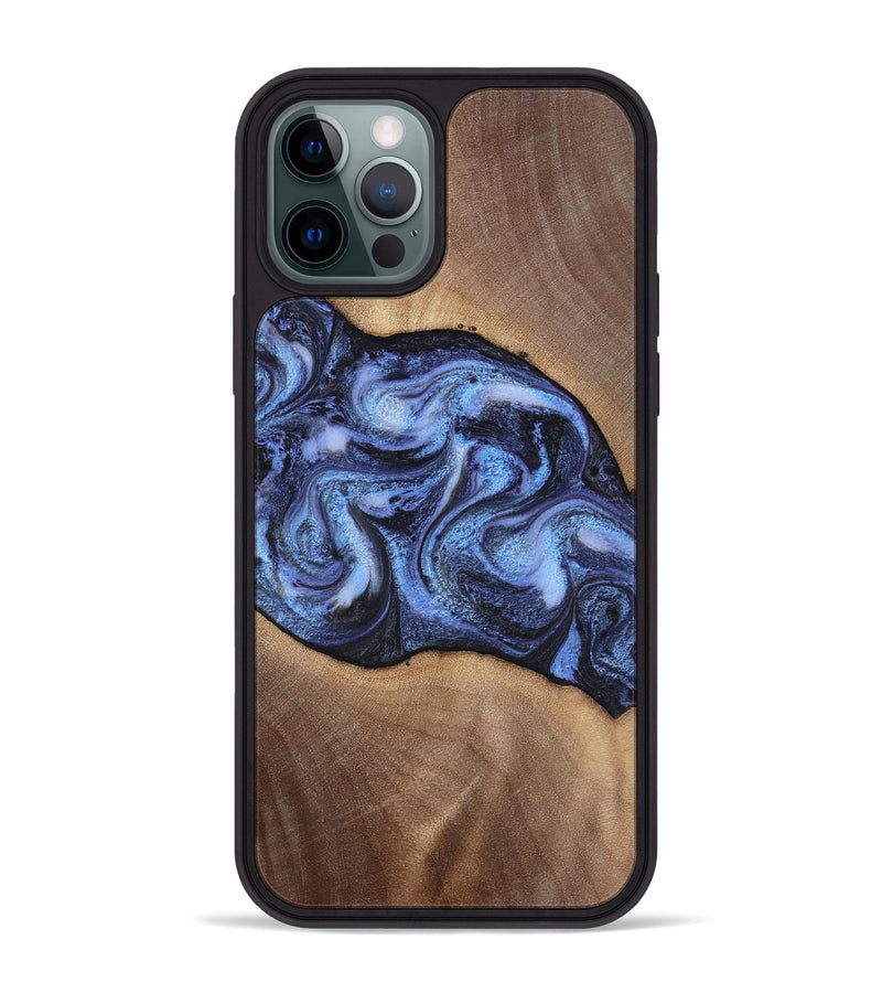 iPhone 12 Pro Max Wood Phone Case - Destini (Blue, 813803)