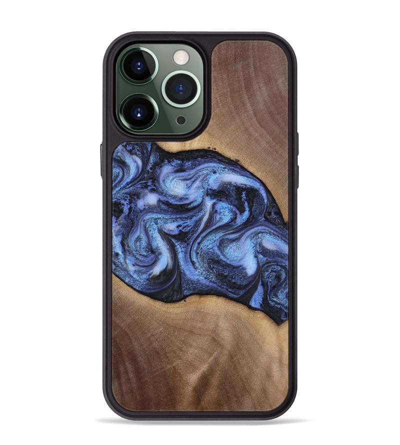 iPhone 13 Pro Max Wood Phone Case - Destini (Blue, 813803)
