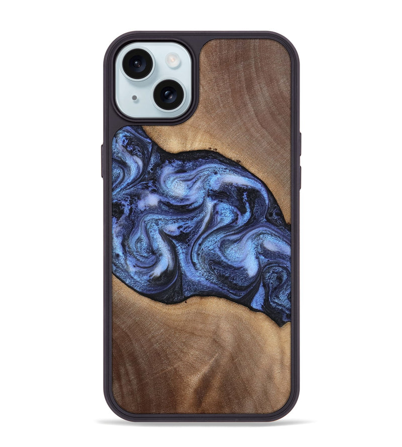 iPhone 15 Plus Wood Phone Case - Destini (Blue, 813803)