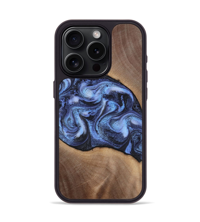 iPhone 15 Pro Wood Phone Case - Destini (Blue, 813803)