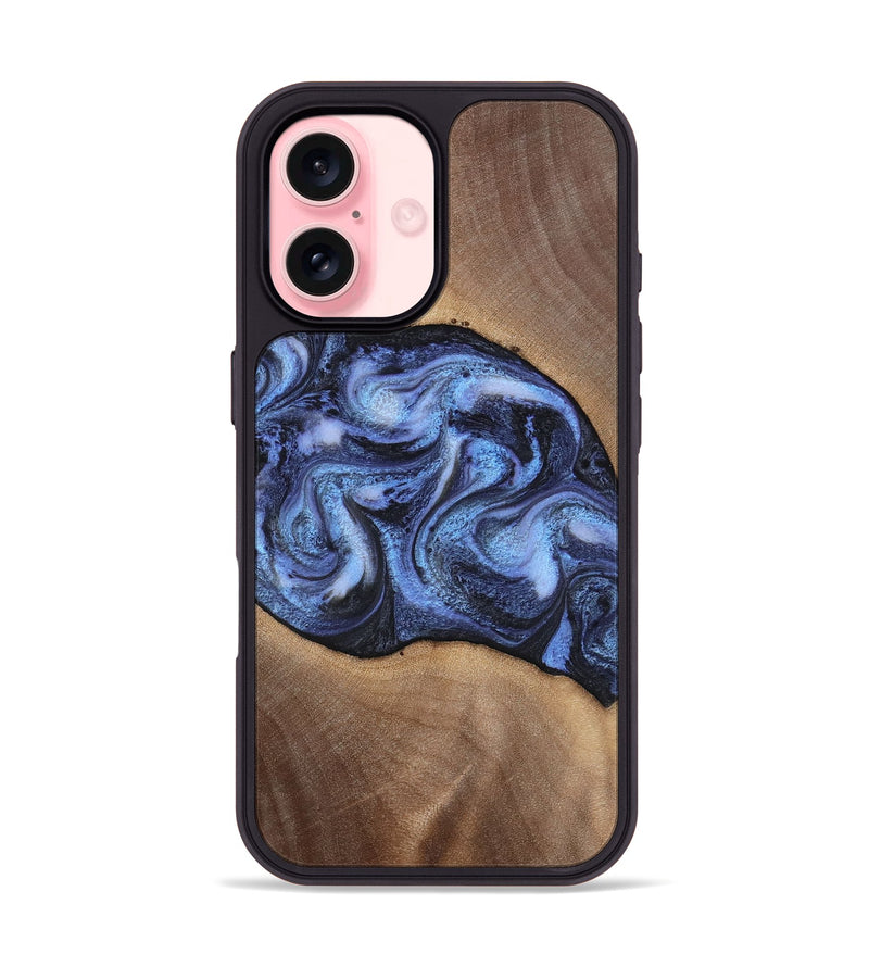 iPhone 16 Wood Phone Case - Destini (Blue, 813803)