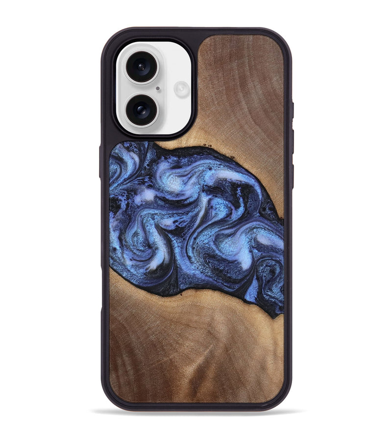 iPhone 16 Plus Wood Phone Case - Destini (Blue, 813803)