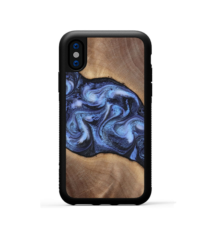 iPhone Xs Wood Phone Case - Destini (Blue, 813803)