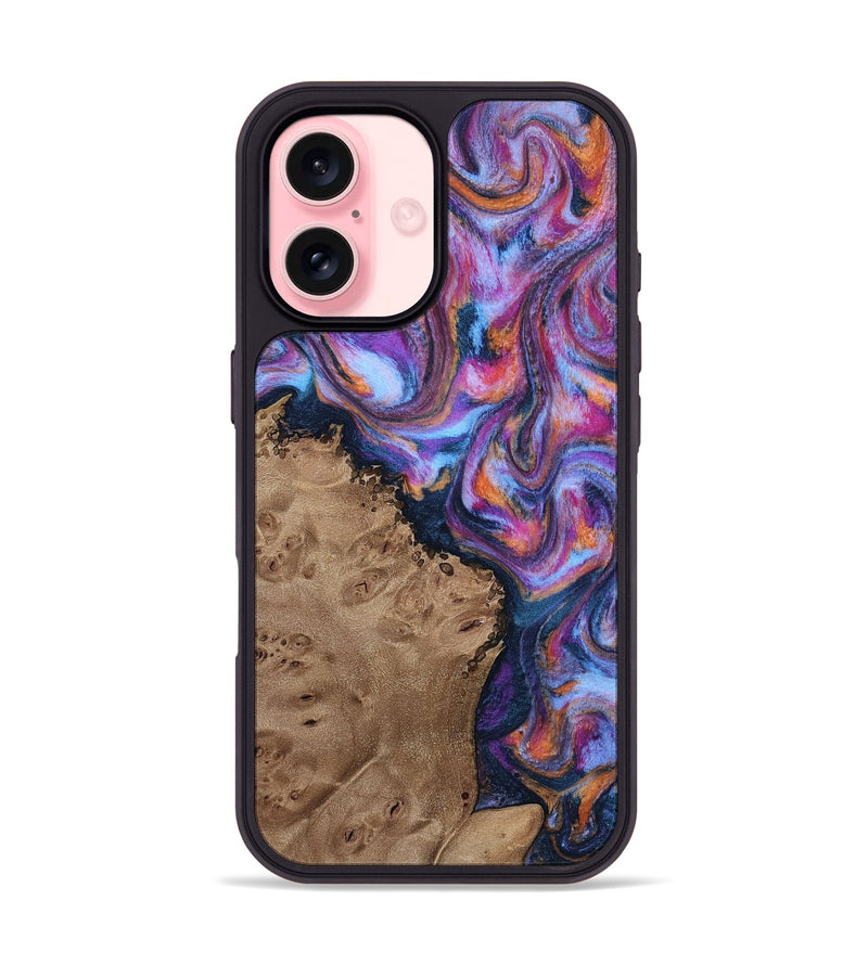 iPhone 16 Wood Phone Case - Aditya (Blue, 813827)