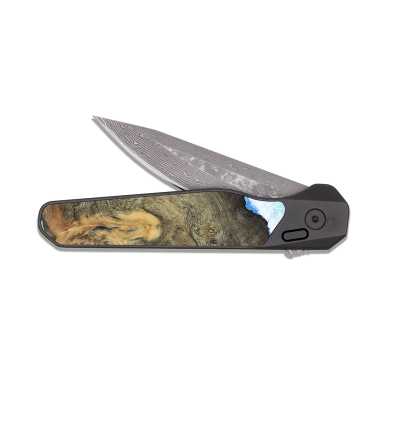 EDC Dark Damascus Wood Pocket Knife - Fiona (Coastal, 813848)