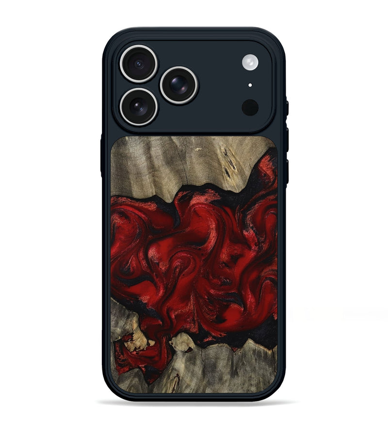 iPhone 17 Pro Max Wood Phone Case - Cain (Red, 813864)