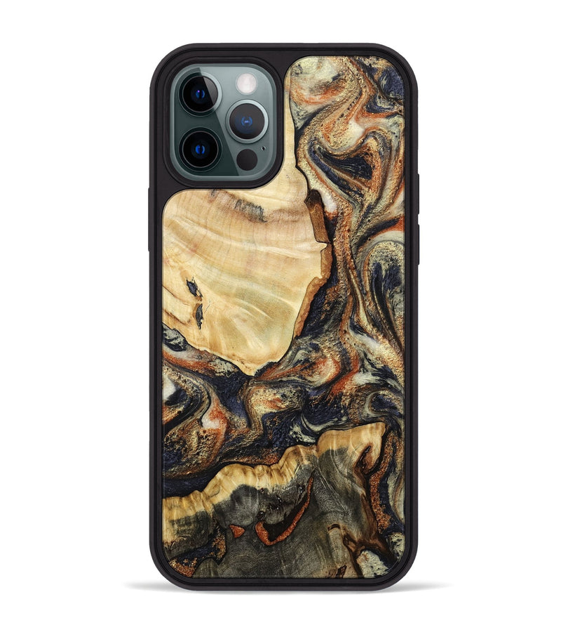 iPhone 12 Pro Max Wood Phone Case - Mckenna (Black & White, 813874)