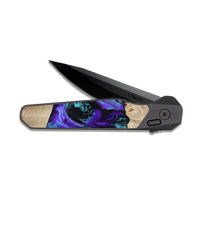 EDC Dark Slate Wood Pocket Knife - Blaine (Purple, 813893)