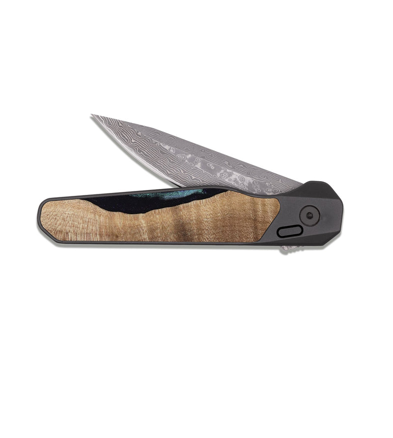 EDC Dark Damascus Wood Pocket Knife - Peggy (Purple, 813894)