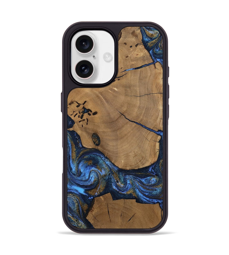 iPhone 17 Wood Phone Case - Cason (Teal & Gold, 813899)