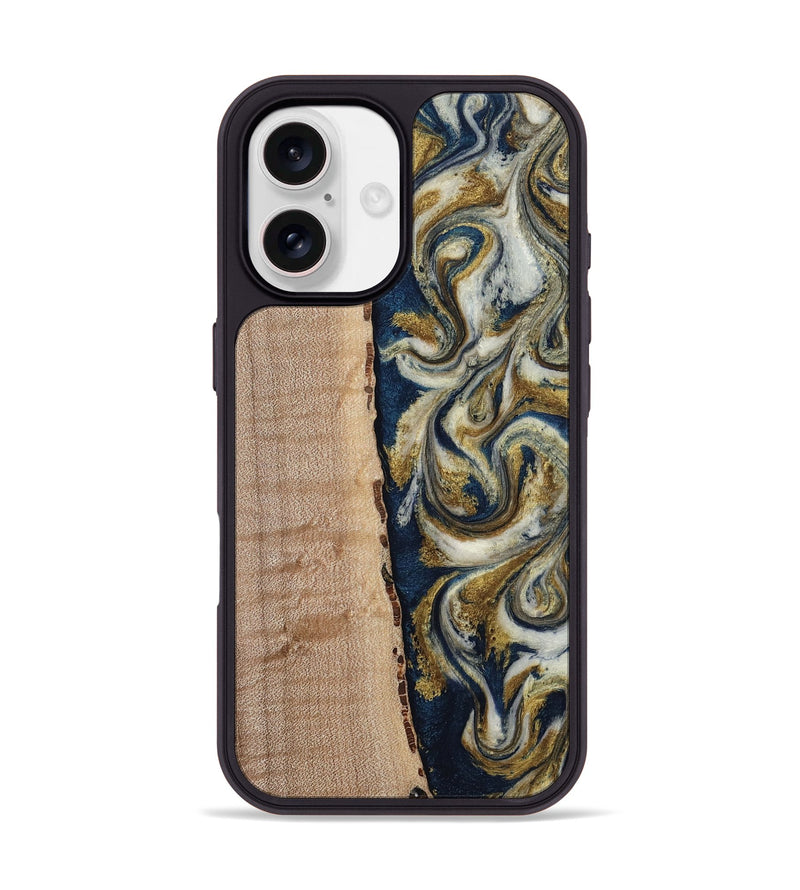 iPhone 17 Wood Phone Case - Jeannie (Teal & Gold, 813901)