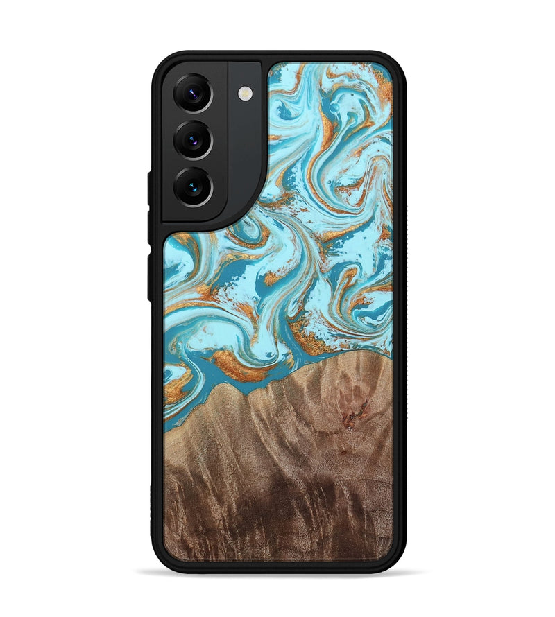 Galaxy S22 Plus Wood Phone Case - Kylian (Teal & Gold, 813903)