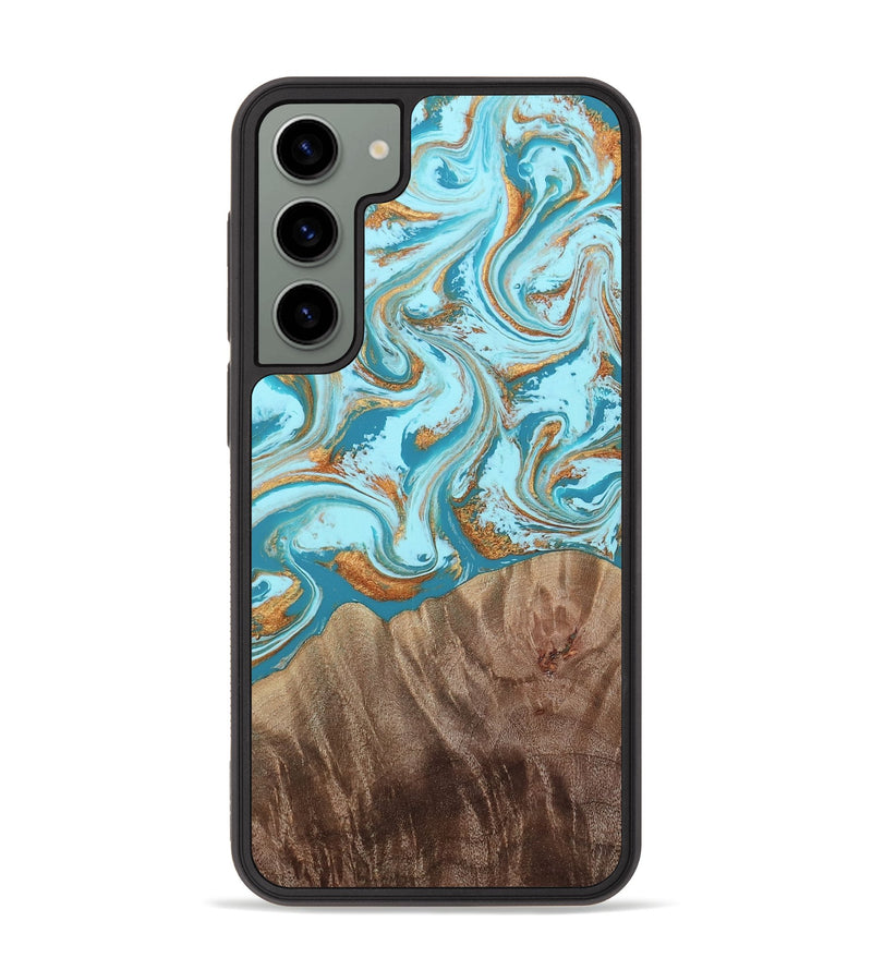 Galaxy S23 Plus Wood Phone Case - Kylian (Teal & Gold, 813903)
