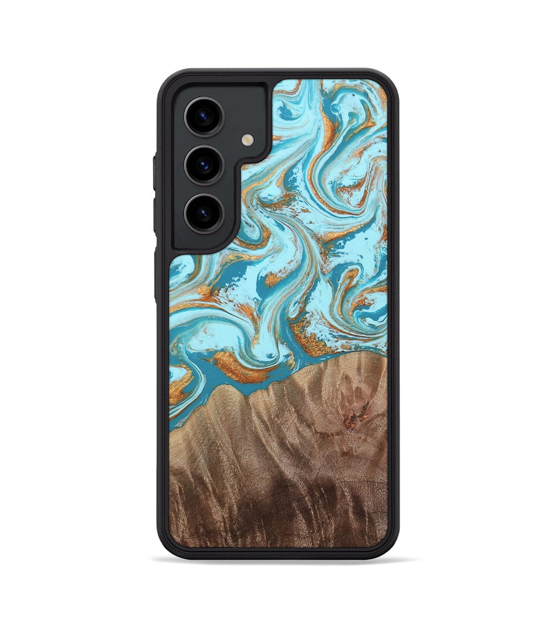 Galaxy S24 Wood Phone Case - Kylian (Teal & Gold, 813903)