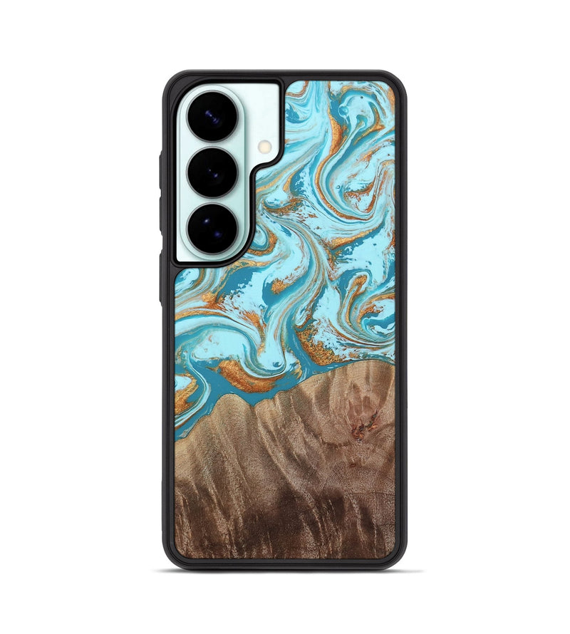 Galaxy S26 Wood Phone Case - Kylian (Teal & Gold, 813903)